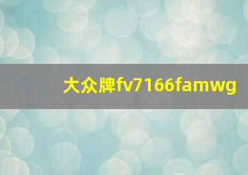 大众牌fv7166famwg