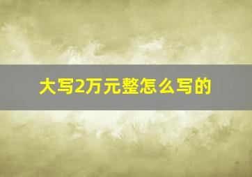 大写2万元整怎么写的