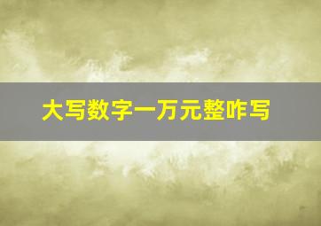 大写数字一万元整咋写