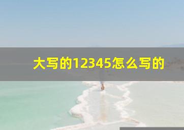 大写的12345怎么写的