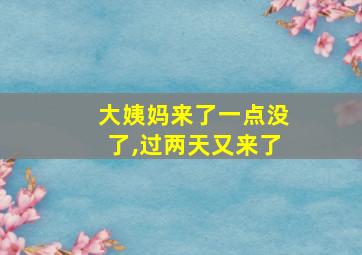 大姨妈来了一点没了,过两天又来了