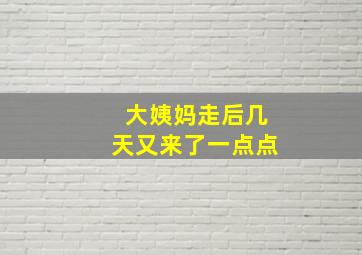 大姨妈走后几天又来了一点点