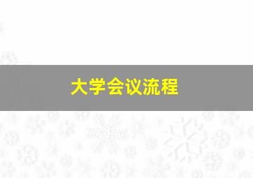 大学会议流程