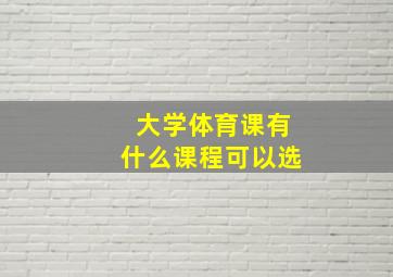 大学体育课有什么课程可以选