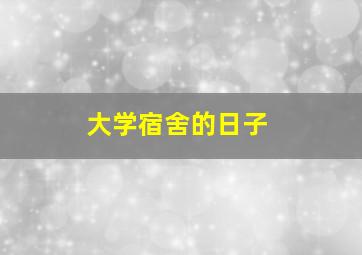 大学宿舍的日子