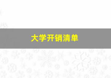 大学开销清单