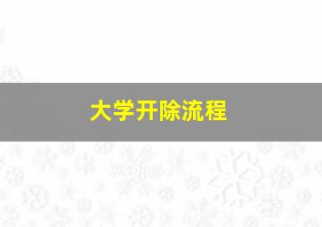 大学开除流程