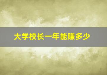 大学校长一年能赚多少