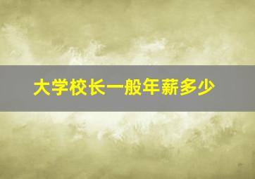 大学校长一般年薪多少