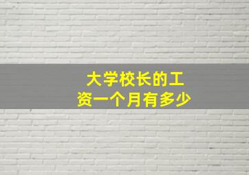 大学校长的工资一个月有多少