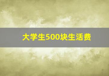 大学生500块生活费