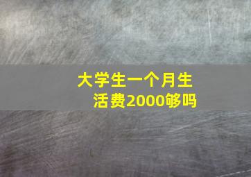 大学生一个月生活费2000够吗