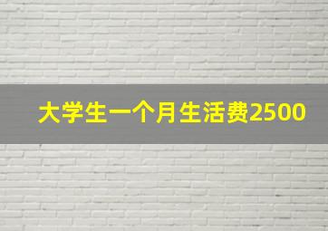 大学生一个月生活费2500