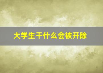 大学生干什么会被开除