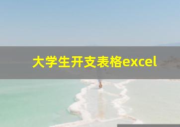 大学生开支表格excel