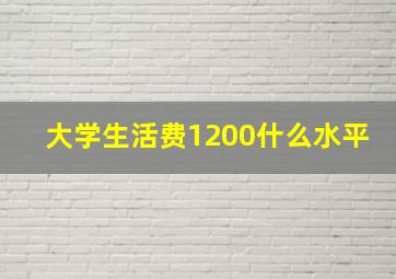 大学生活费1200什么水平