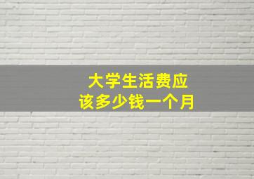 大学生活费应该多少钱一个月