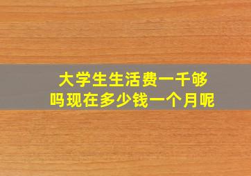 大学生生活费一千够吗现在多少钱一个月呢