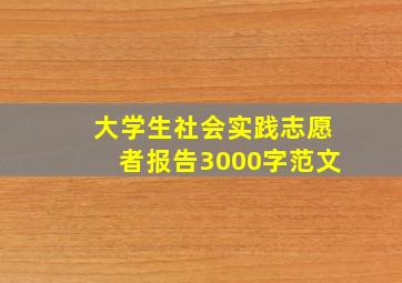 大学生社会实践志愿者报告3000字范文