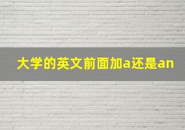 大学的英文前面加a还是an