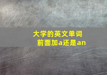 大学的英文单词前面加a还是an