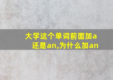 大学这个单词前面加a还是an,为什么加an