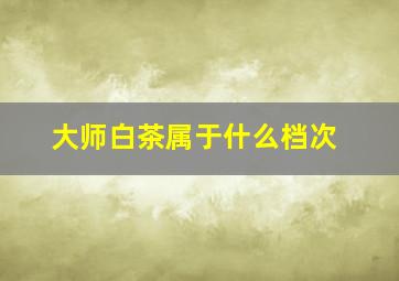 大师白茶属于什么档次