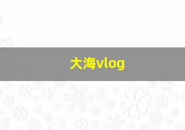 大海vlog