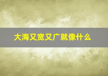 大海又宽又广就像什么