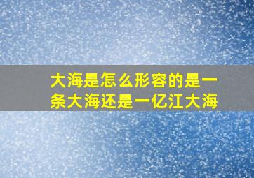 大海是怎么形容的是一条大海还是一亿江大海