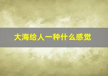 大海给人一种什么感觉