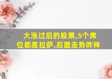 大涨过后的股票,5个席位都是拉萨,后面走势咋样