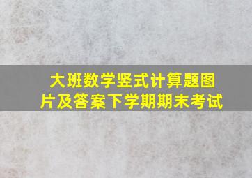 大班数学竖式计算题图片及答案下学期期末考试