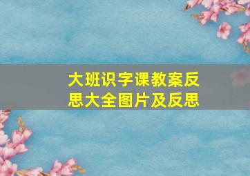 大班识字课教案反思大全图片及反思