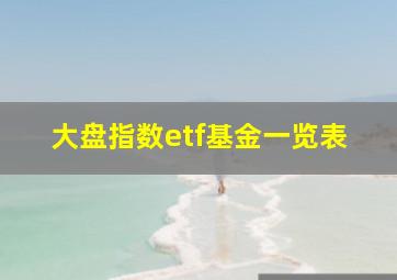 大盘指数etf基金一览表