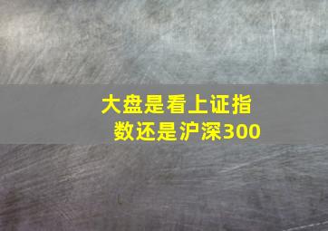 大盘是看上证指数还是沪深300