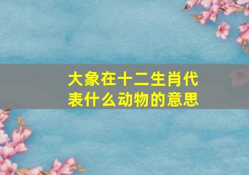 大象在十二生肖代表什么动物的意思