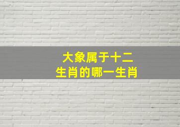 大象属于十二生肖的哪一生肖