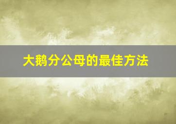 大鹅分公母的最佳方法