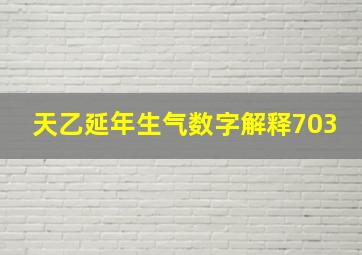 天乙延年生气数字解释703