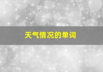 天气情况的单词