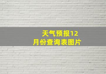 天气预报12月份查询表图片