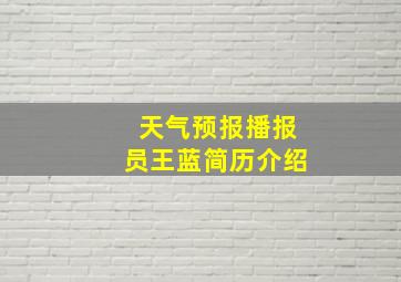 天气预报播报员王蓝简历介绍