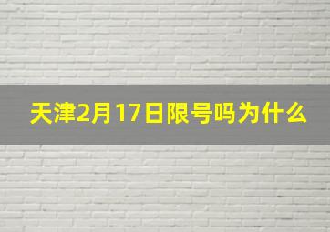 天津2月17日限号吗为什么