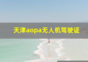 天津aopa无人机驾驶证