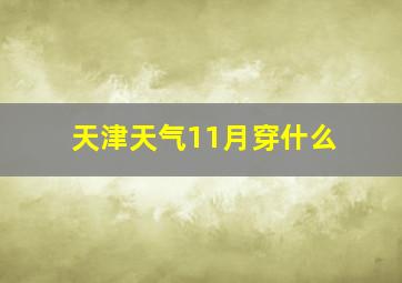 天津天气11月穿什么