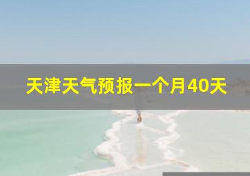 天津天气预报一个月40天