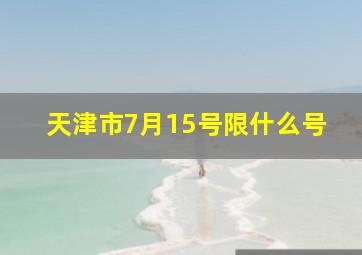 天津市7月15号限什么号