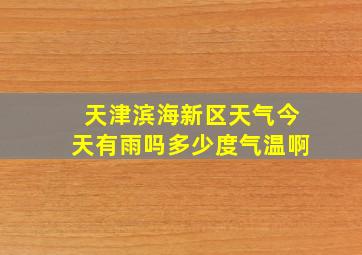 天津滨海新区天气今天有雨吗多少度气温啊