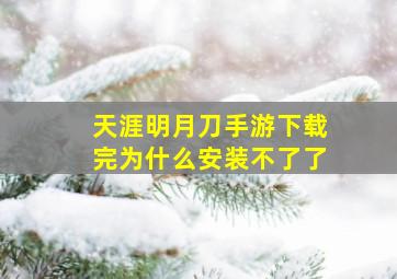 天涯明月刀手游下载完为什么安装不了了